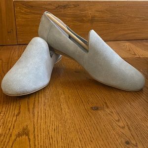 TOMS stone grey suede loafers